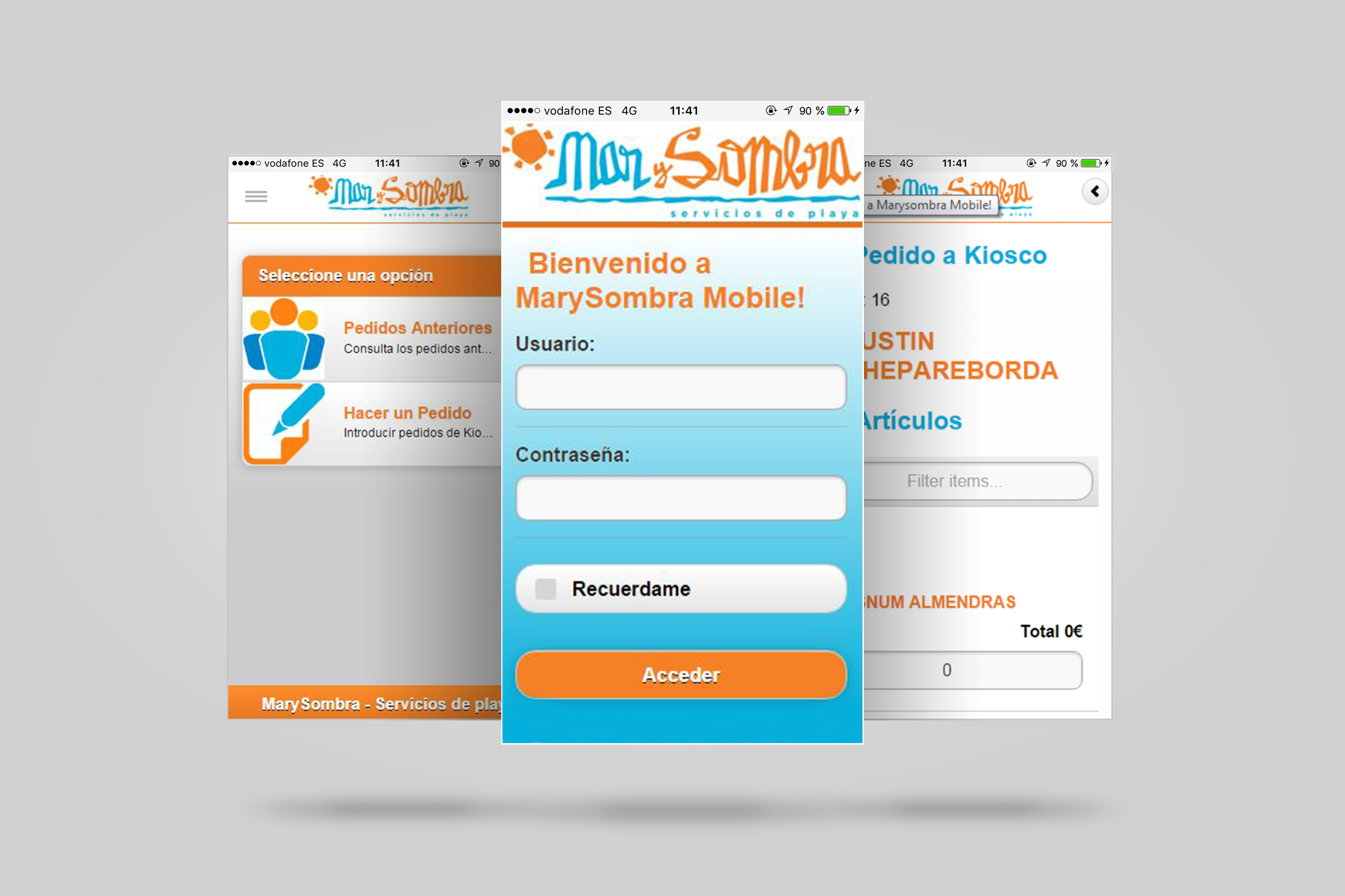 App Móvil Mar y Sombra