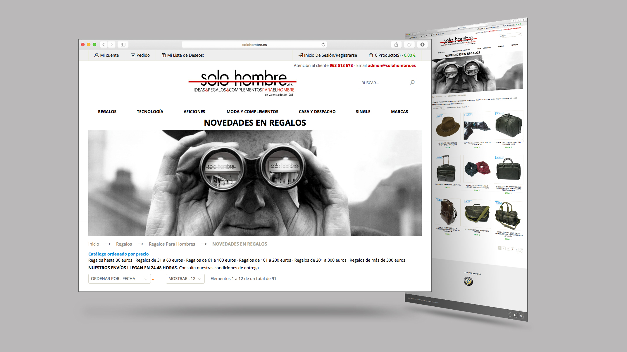 Diseño y Desarrollo Tienda Online solo hombre