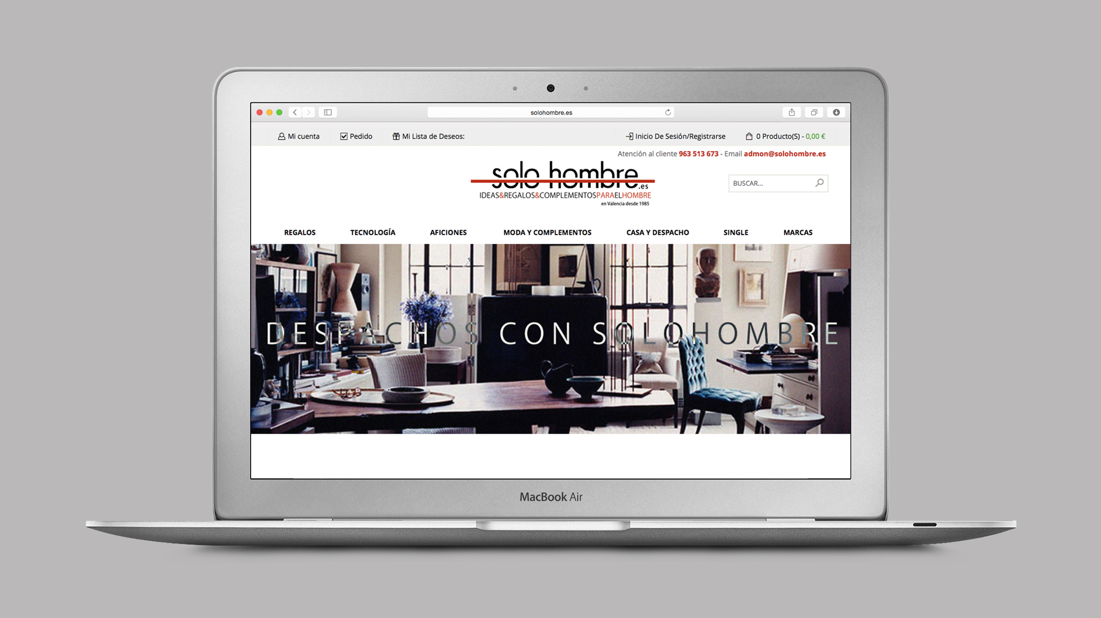 Diseño y Desarrollo Tienda Online solo hombre