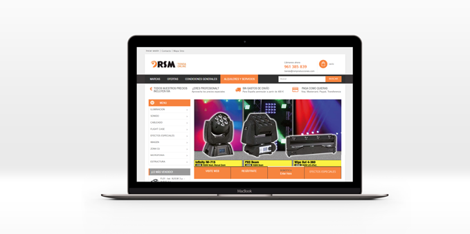 Diseño y desarrollo tienda online RSM Producciones