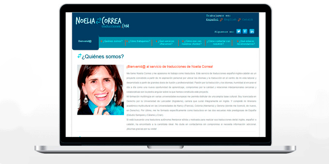 Diseño y Programación Web Noelia Correa Traducciones